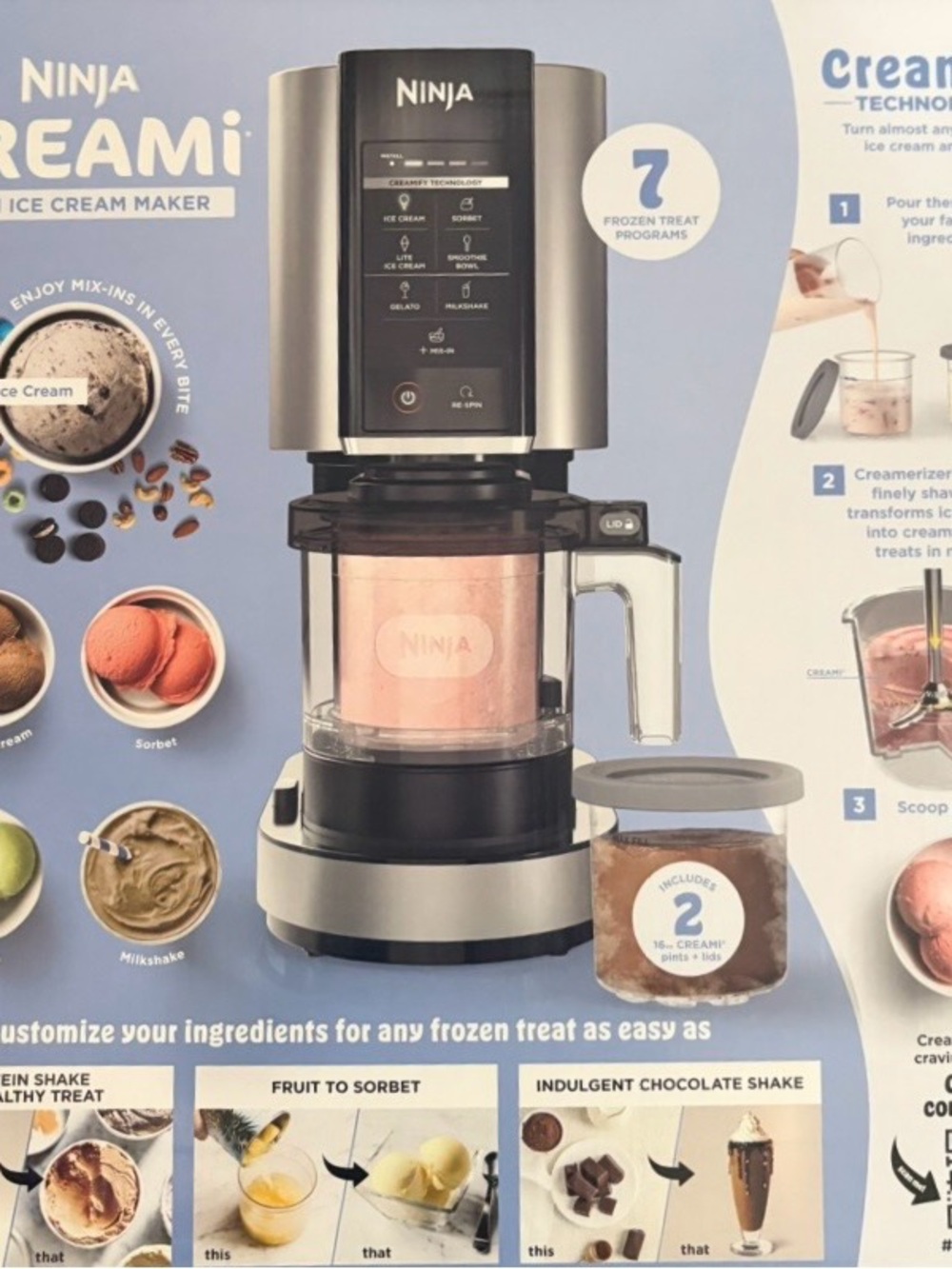 Ninja Creami Ice Cream Maker in Silver and Black